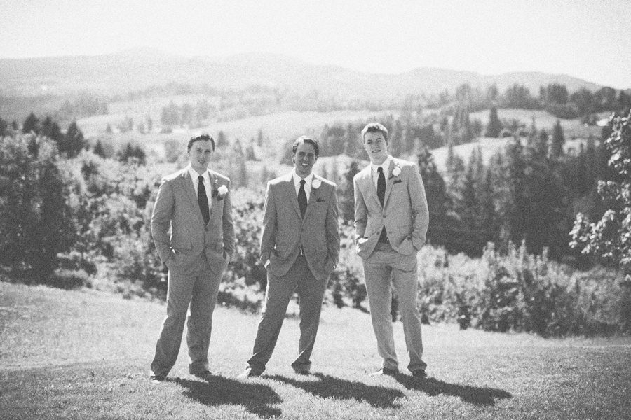 Vintage indie wedding pictures of groomsmen and groom