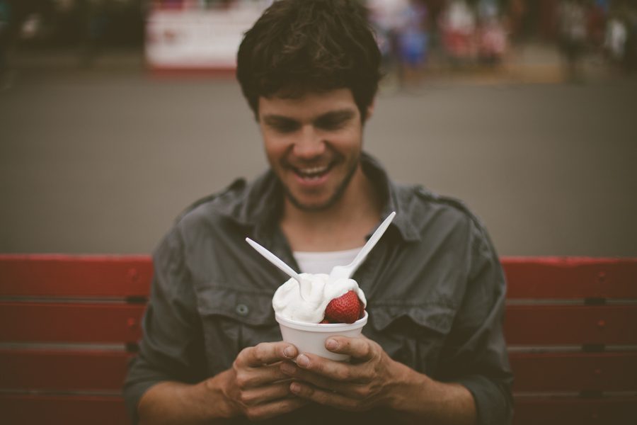 strawberries and whipped cream at the MN state fairgrounds
