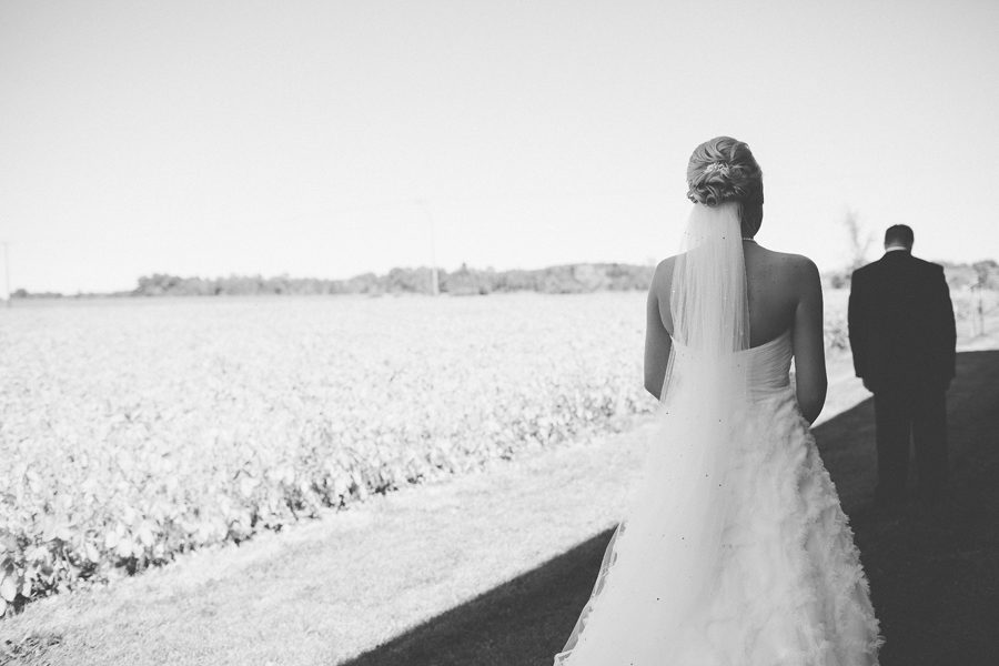 First Look Wisconsin Farm Wedding Photography