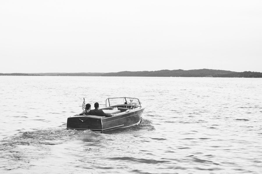 wedding day boat ride in Minnesota Natalie Champa Jennings Photography