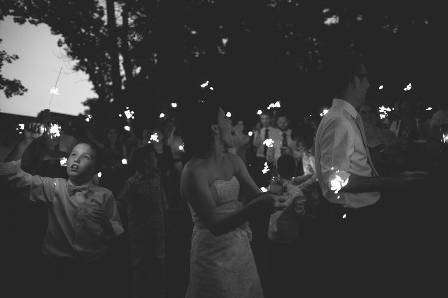 outdoor wedding Minnesota sparklers