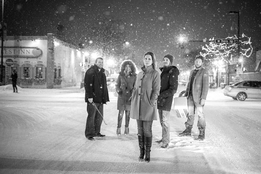 Molly Dean and band outside Minneapolis snow photo