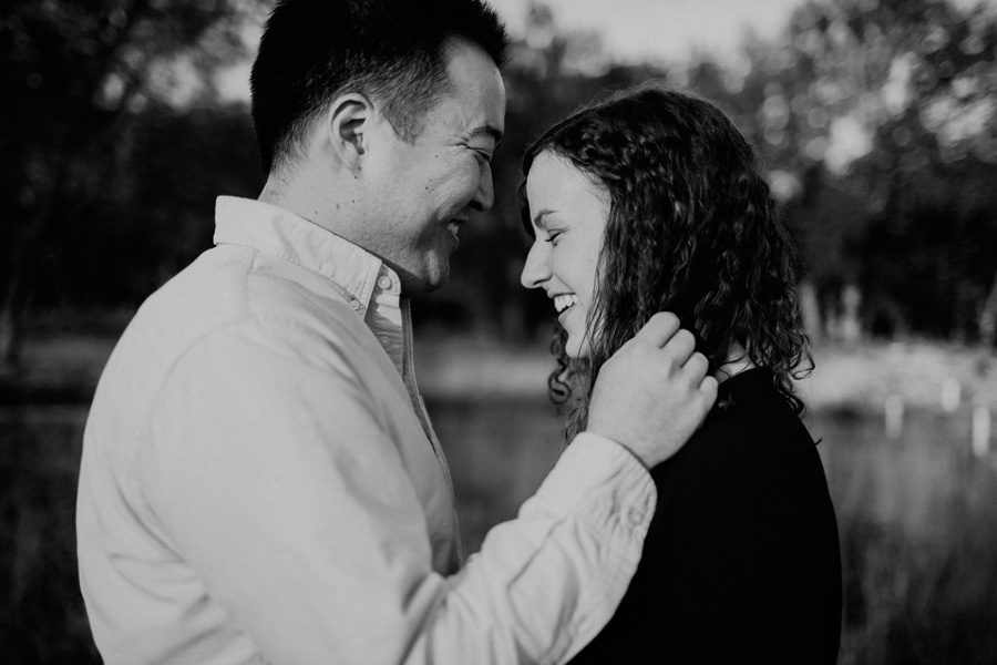 Minneapolis engagement outdoors sunset candid