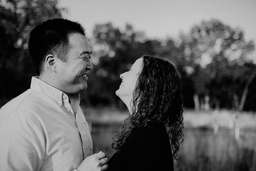 Minneapolis engagement outdoors sunset candid