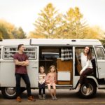 Minneapolis family photography mini session candids creative portrait with vw bus